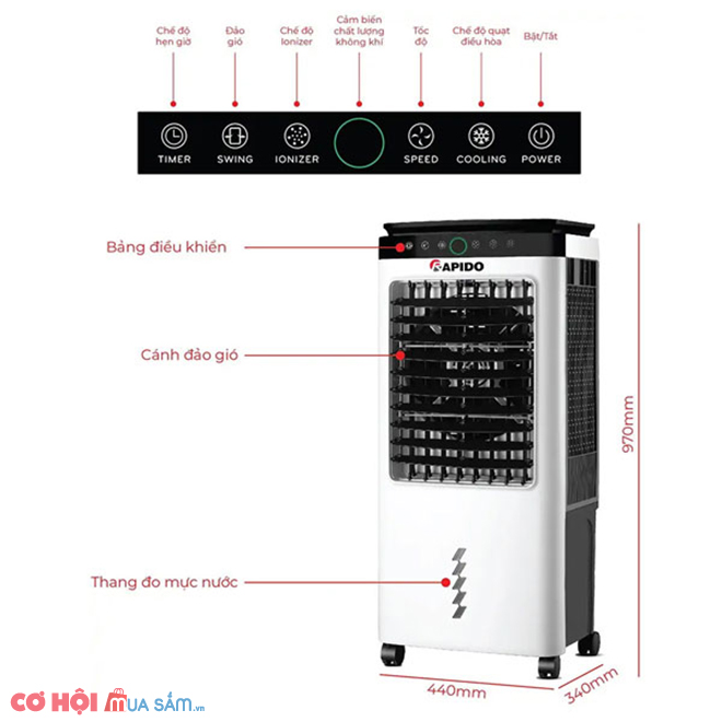 Quạt điều hòa không khí Rapido Everest 6000M - Ảnh 2