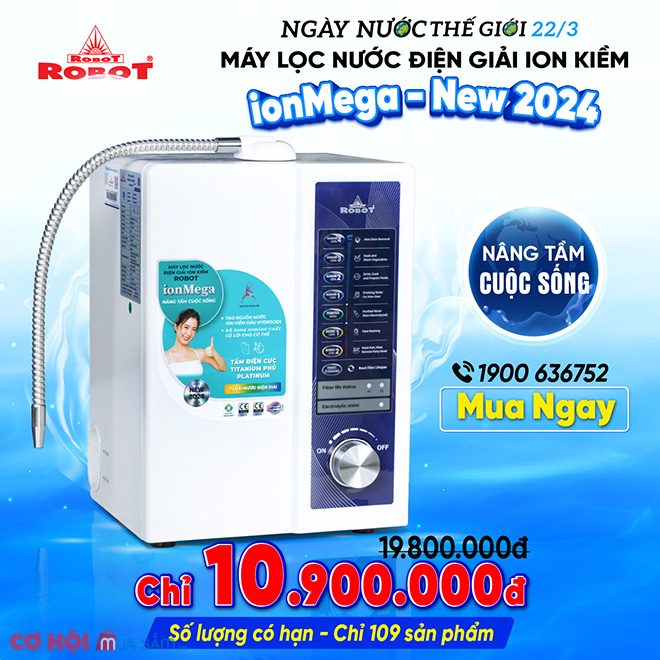 ′Ngày Nước Thế giới 22/03′, mua máy lọc nước điện giải ion kiềm ROBOT ionMega chỉ từ 10.900.000Đ - Ảnh 1