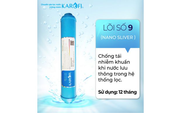 Thay lõi lọc nước Số 9 máy RO KAROFI - Nano Silver