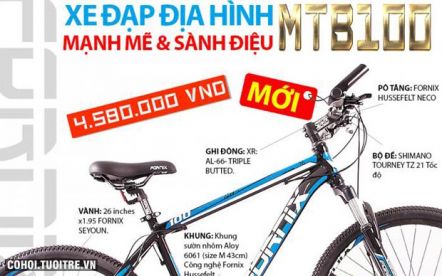 Xe đạp địa hình MTB100 mạnh mẽ sành điệu
