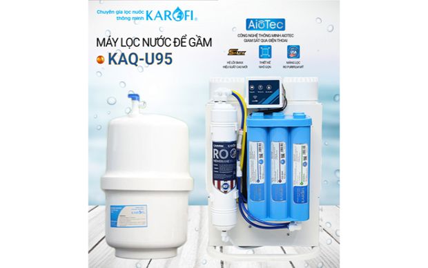 Máy lọc nước RO để gầm, không tủ KAROFI KAQ-U95 (10 cấp lọc)