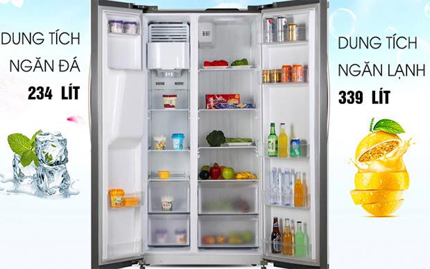 Tủ lạnh Side by Side 2 cánh KAFF KF-SBS600BWT
