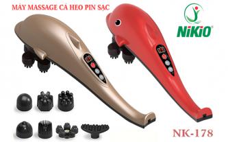 Máy massage cầm tay cá heo 7 đầu không dây dùng pin Nikio NK-178