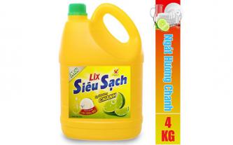 Nước rửa chén Lix siêu sạch hương chanh 4Kg khuyến mãi 55 ngàn