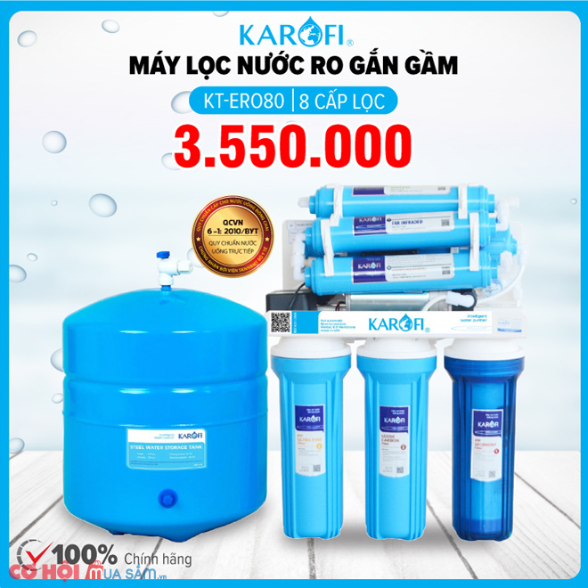 Xả kho máy lọc nước RO KAROFI KT-ERO80 (8 cấp lọc)