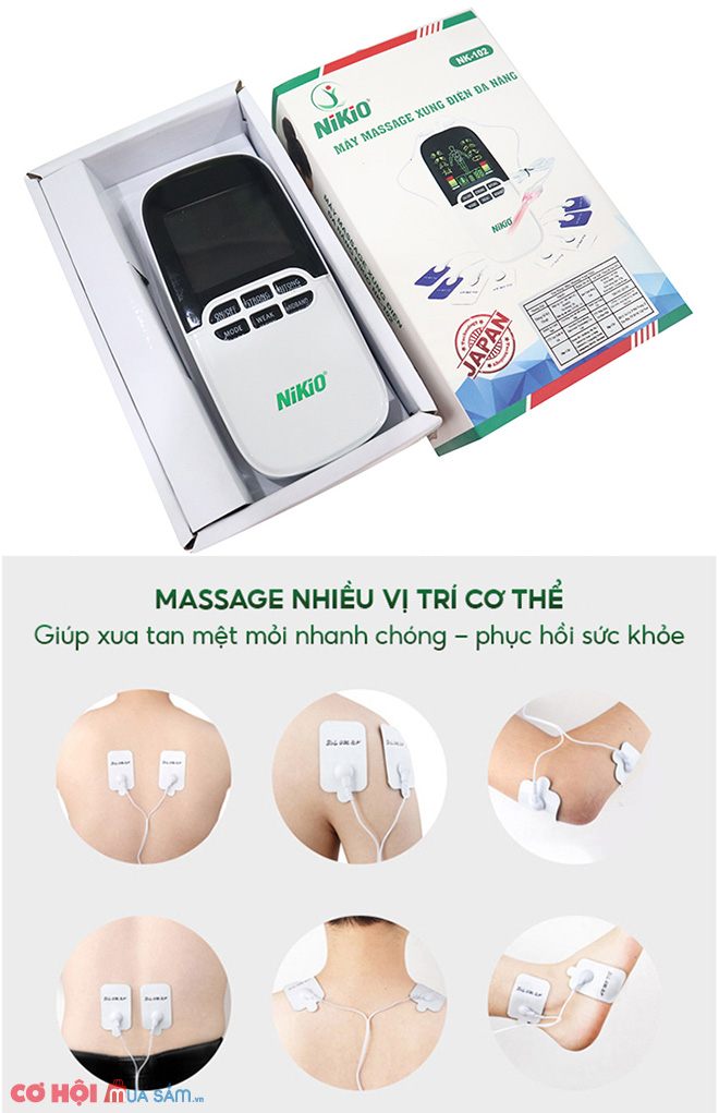 Máy massage xung điện kết hợp đèn hồng ngoại trị liệu viêm mũi Nikio NK-102