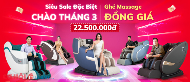 Ghế massage ELIPSPORT sale đồng giá 22.5 triệu trong tuần lễ vàng tháng 3