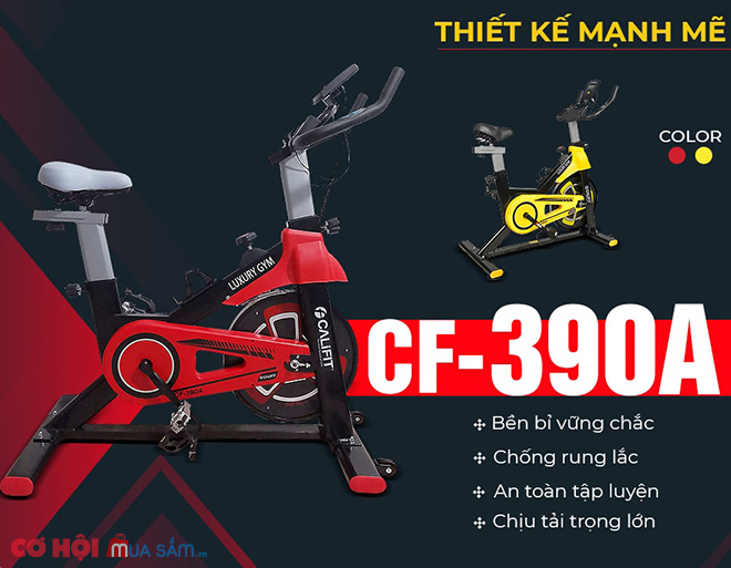 Giới thiệu mẫu xe đạp tập thể dục Califit Luxury CF-390A (màu đỏ)