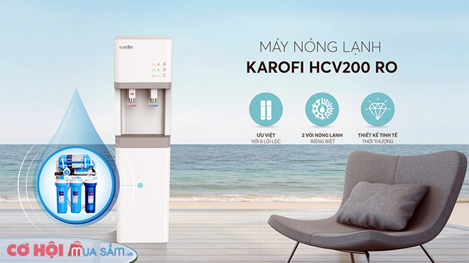 Máy lọc nước RO nóng lạnh 2 vòi KAROFI HCV200RO