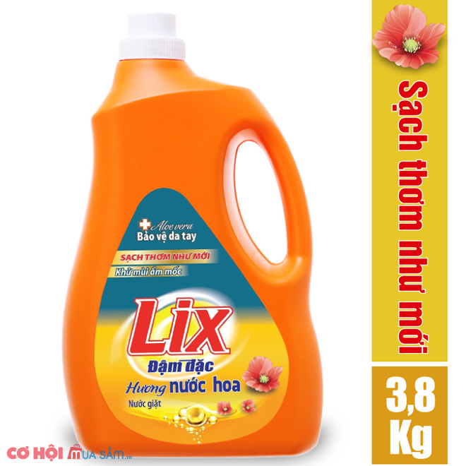 Flash Sales nước giặt Lix hương nước hoa 3.8Kg