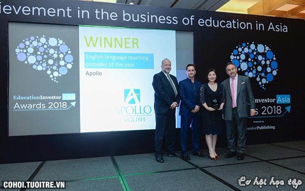 Apollo English nhận giải thưởng quốc tế EducationInvestor Asia Awards 2018