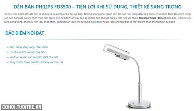 Đèn bàn, đèn học sinh chống cận LED Philips FDS500 11W
