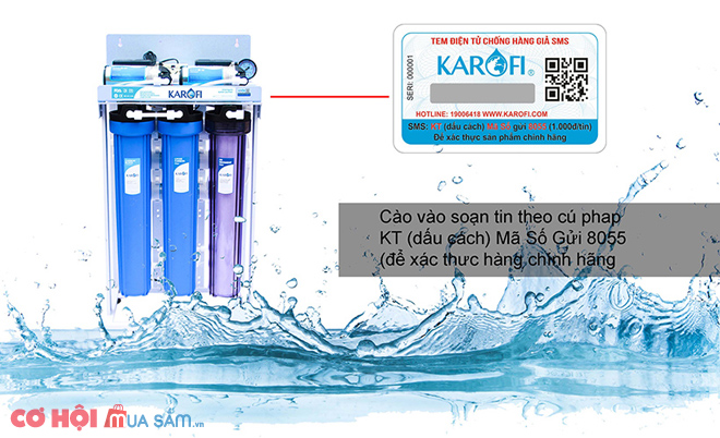 Máy lọc nước RO bán công nghiệp KAROFI KT-KB30, lọc được 30 lít nước