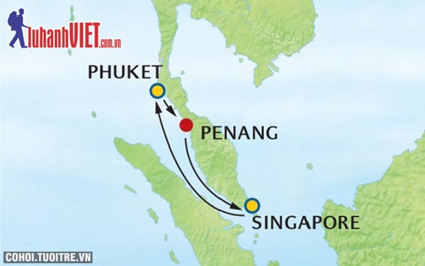 Tour du thuyền 5 sao Singapore - Penang - Phuket