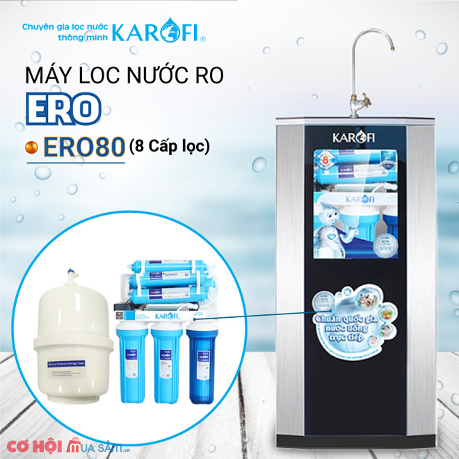 Xả kho máy lọc nước RO Karofi ERO ERO80 (8 cấp lọc) 